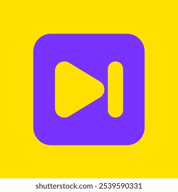forward next icon vector, purple on yellow background