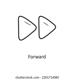 forward outline Icon Design illustration. Media Control Symbol on White background EPS 10 File