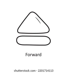 Icono de diseño de contorno hacia delante. Símbolo de control de medios sobre archivo EPS 10 de fondo blanco