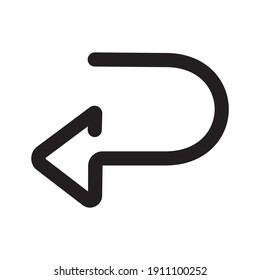 icono de contorno hacia delante aislado en fondo blanco