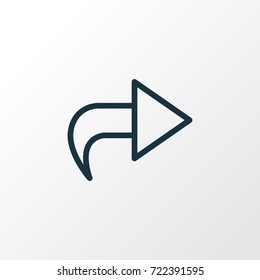 Forward Outline Symbol. Premium Quality Isolated Ahead Element In Trendy Style.