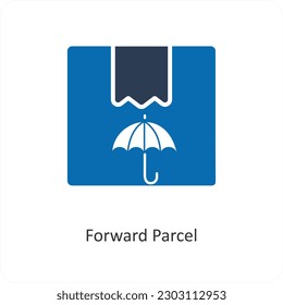 Forward Parcel and parcel icon concept