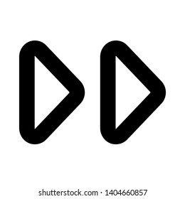 forward playback button icon, with outline style vector