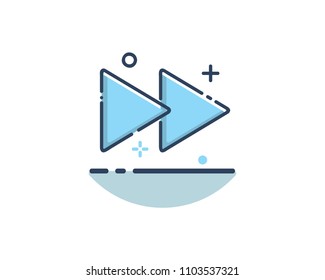 forward player icon design illustration,line filled style design, designed for web and app