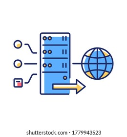 Forward Proxy RGB Color Icon. Internet Accessibility And Firewall Bypassing. Cyber Security. VPS For User Anonymity And Protection. Isolated Vector Illustration