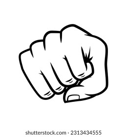 forward punch fist vector isolated