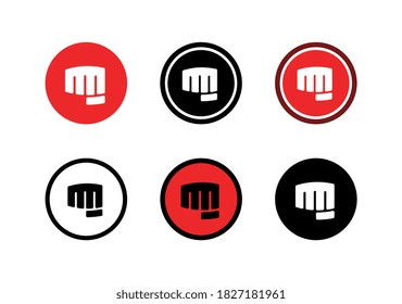 Forward punch logo design template elements, fist symbol illustration, martial art icon set - Vector