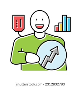 forward qualified lead color icon vector. forward qualified lead sign. isolated symbol illustration
