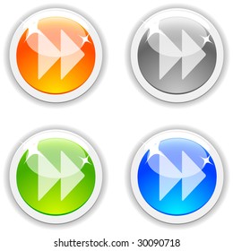 Forward realistic buttons. Vector illustration.