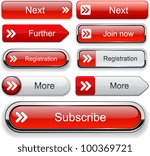 Forward red design elements for website or app. Vector eps10.