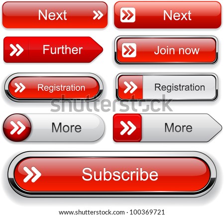 Forward red design elements for website or app. Vector eps10.