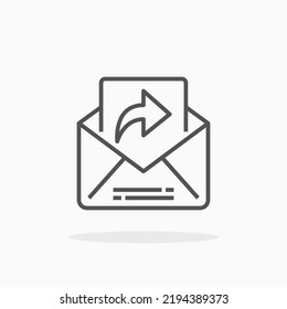 Forward or Reply Mail line icon. Editable stroke and pixel perfect. Can be used for digital product, presentation, print design and more.
