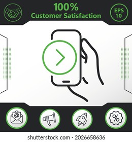 inicio de sesión hacia delante de elementos gráficos de iconos vectoriales de teléfono para su trabajo - Diseño moderno