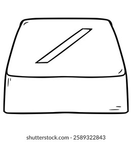 forward slash button illustration hand drawn outline vector