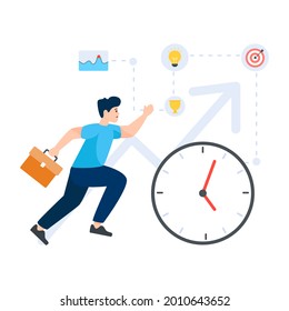 Forward to stress in flat editable illustration design 