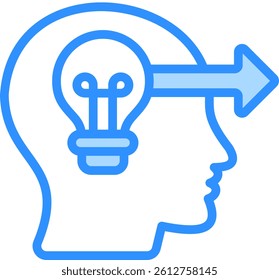Forward Thinking Icon Blue Color Vector Illustration
