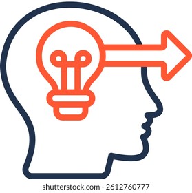 Forward Thinking Icon Color Line Vector Illustration