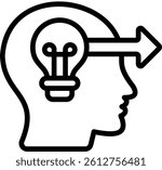 Forward Thinking Icon Outline Vector Illustration