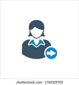 Icono de usuario hacia delante (ilustración vectorial)