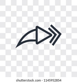 Forward vector icon isolated on transparent background, Forward logo concept