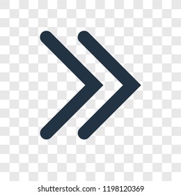 Forward vector icon isolated on transparent background, Forward transparency logo concept