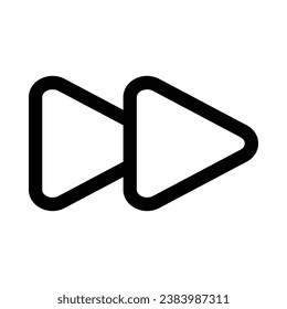 icono de vector de avance en fondo blanco