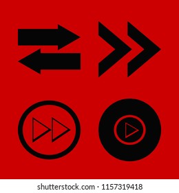 forward vector icons set. with right arrow and left right arrows in set