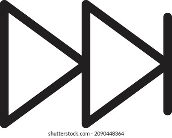 ilustración vectorial hacia delante aislada en un fondo transparente. iconos vectoriales de trazo para el concepto o gráficos web.