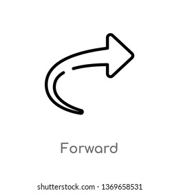 forward vector line icon. Simple element illustration. forward outline icon from user interface concept. Can be used for web and mobile
