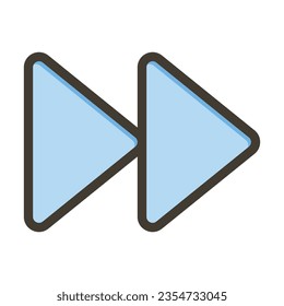 Forward Vector Thick Line Filled Colors Icon For Personal And Commercial Use.
