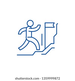 Forward to the victory line icon concept. Forward to the victory flat  vector symbol, sign, outline illustration.