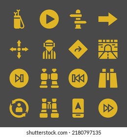 forward web icons. Arrow and Play, Next and Road symbol, vector signs