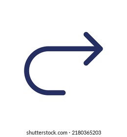 Forward white black glyph ui icon. Move to next page. Internet browser control. User interface design. Silhouette symbol on white space. Solid pictogram for web, mobile. Isolated vector illustration
