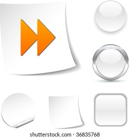 Icono blanco de reenvío. Ilustración vectorial.
