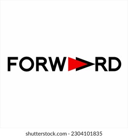 " Forward " word design with play symbol on letter A.