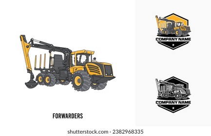 Ilustración del equipo pesado de reenvío, vectores de la plantilla de identificación del logotipo del equipo pesado de reenvío