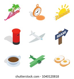 Forwarding icons set. Isometric set of 9 forwarding vector icons for web isolated on white background