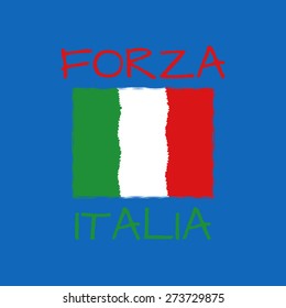 forza italia typography, t-shirt graphics. vector illustration.