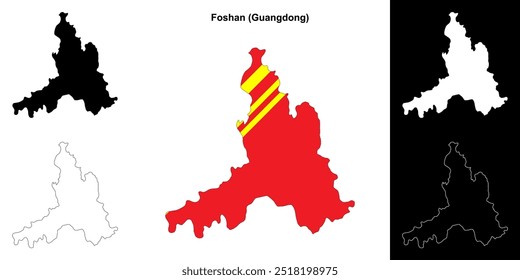 Foshan mapa de contorno em branco