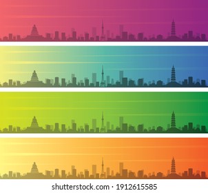 Foshan Multiple Color Gradient Skyline Banner