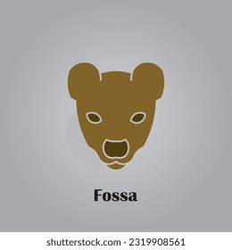 Fossa animal head logo with minimalistic design