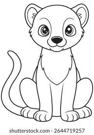 Fossa Cub Desenho Animado Página De Coloração Desenho Para Crianças