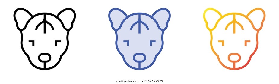 fossa icon. Linear, Blue Fill and Gradient Style Design Isolated On White Background