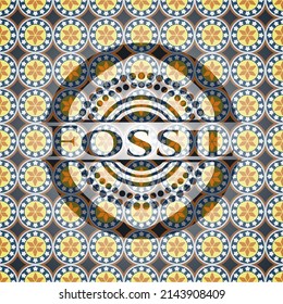 Fossil arabesque badge background. arabic decoration. 