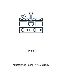 Fossil concept line icon. Linear Fossil concept outline symbol design. This simple element illustration can be used for web and mobile UI/UX.