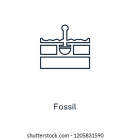 Fossil concept line icon. Linear Fossil concept outline symbol design. This simple element illustration can be used for web and mobile UI/UX.