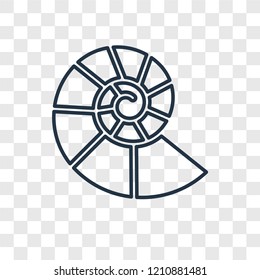 Fossil concept vector linear icon isolated on transparent background, Fossil concept transparency concept in outline style