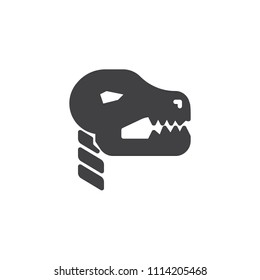Fossil dinosaur vector icon. filled flat sign for mobile concept and web design. Dinosaur skeleton simple solid icon. Symbol, logo illustration. Pixel perfect vector graphics