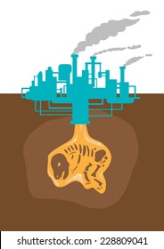 Fossil Fuel and climate change conceptual. EPS10 and Jpg. 