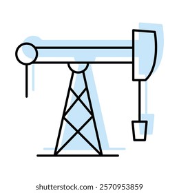 Fossil fuel color shadow line icon outline icon, pixel perfect 